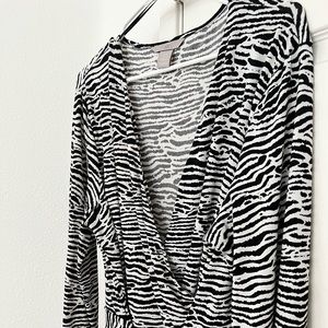 Zebra Print Faux Wrap Dress